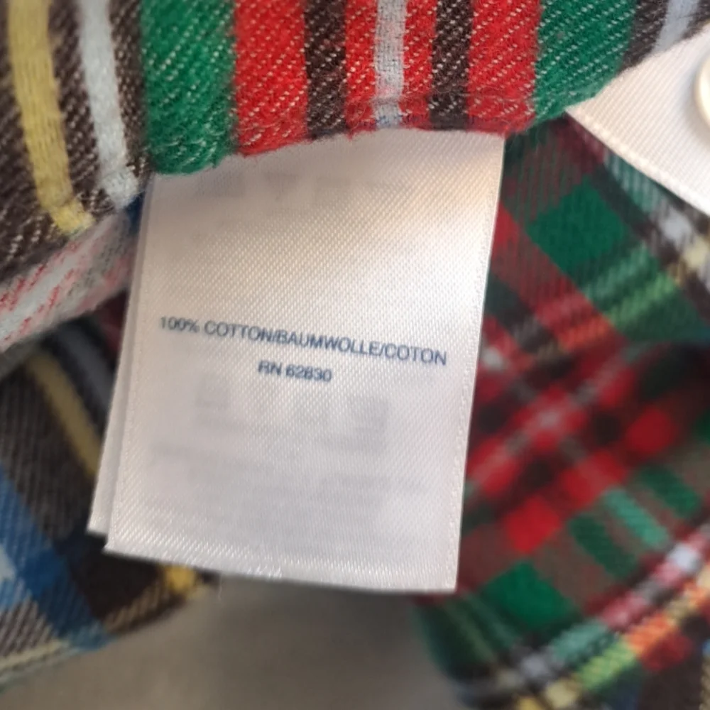 Land’s End Flannel Button-down Shirt Women's Sz 14 Large Plaid Long Slveeve - Picture 9 of 16